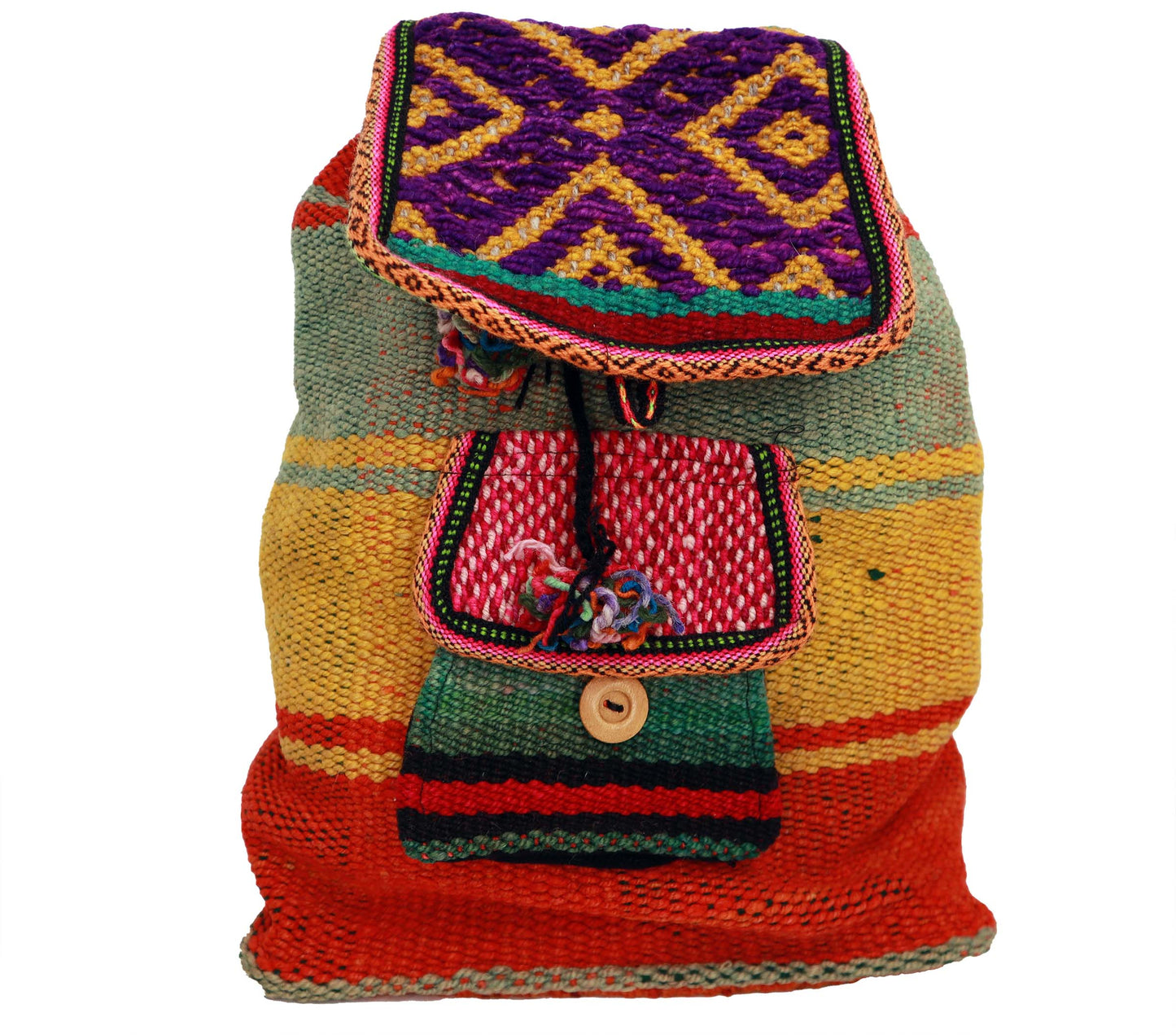 Mochilas moradas vibrantes con caléndula y doble cierre
