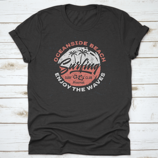 Oceanside Beach Surfing - Aged Tee Design For Printing
