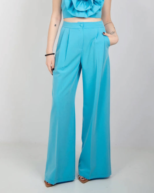Le Ròbe Pantalone Donna Cielo con elastico in vita sul dietro