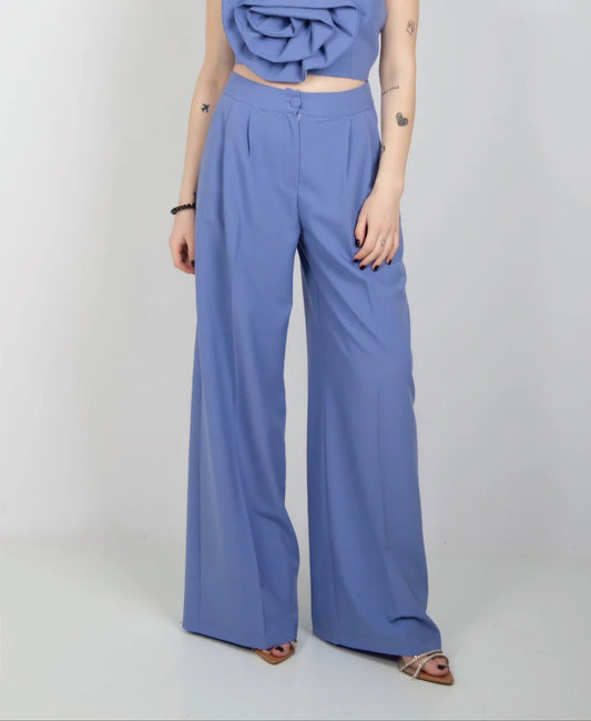 Le Ròbe Pantalone Donna Lilla con elastico in vita sul dietro Tg L
