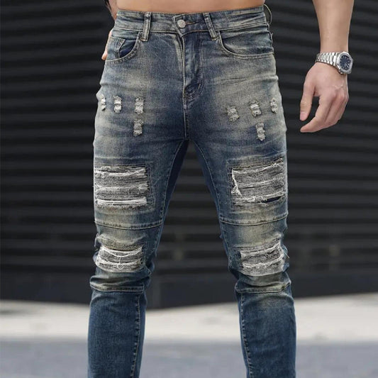 Vaqueros elásticos rotos para hombre – Navy High Street | Edición Urban Cool 25