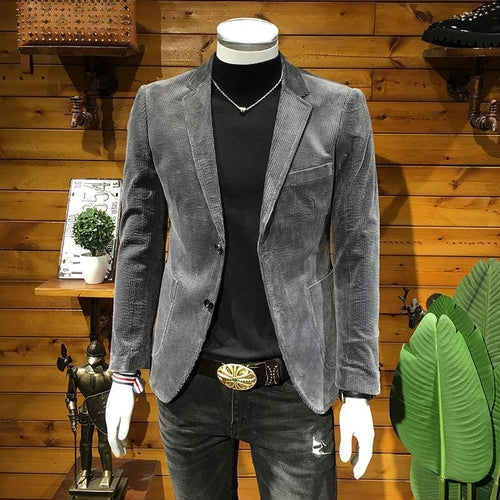 25 Edition – Men’s Slim Fit Corduroy Business Blazer