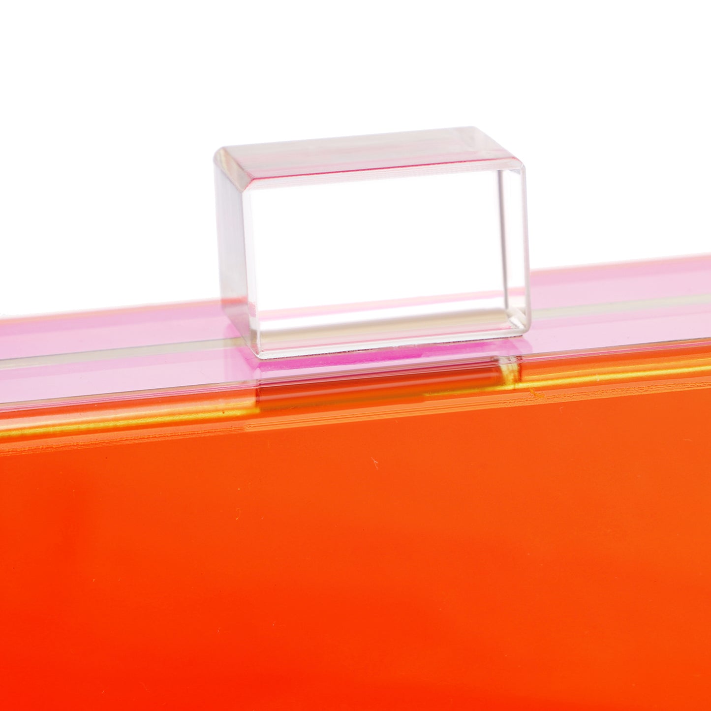 Trendy Neon Two Tone Transparent Acrylic Clutch