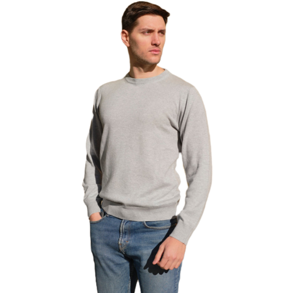 Suéter de cuello redondo de cachemira para hombre