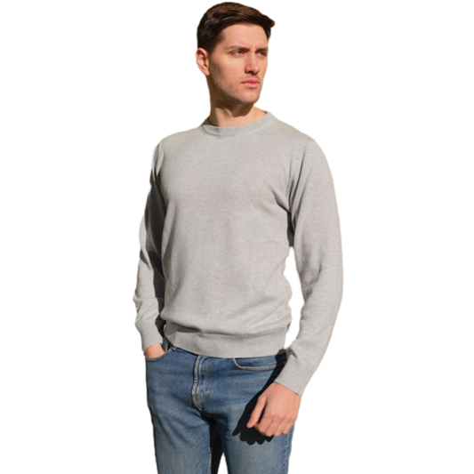 Suéter de cuello redondo de cachemira para hombre