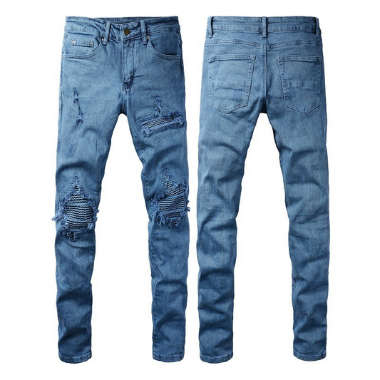 Jeans con agujeros de moda para hombres 