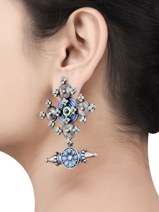 Coin Spike Flower Earrings