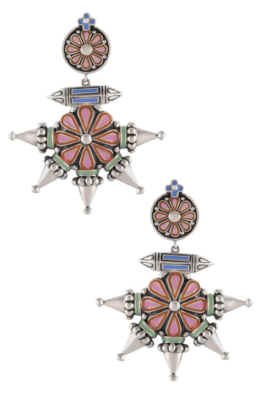 Flower Spike Drop Earrings