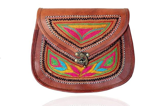 Bolso bandolera de piel auténtica para mujer