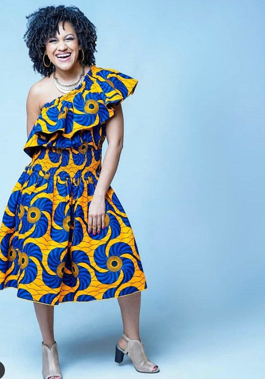 Versatile Off Shoulder Ankara Dress