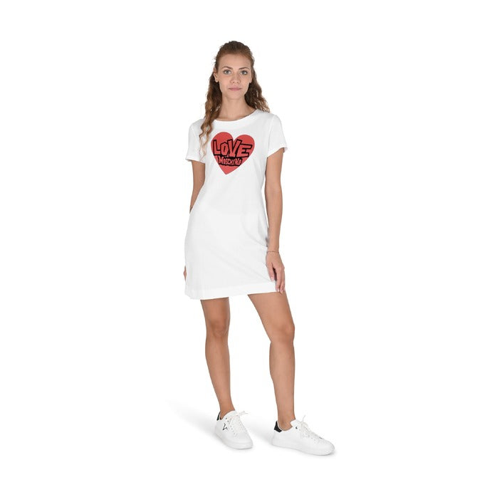 Love Moschino Abito Donna White Cotone