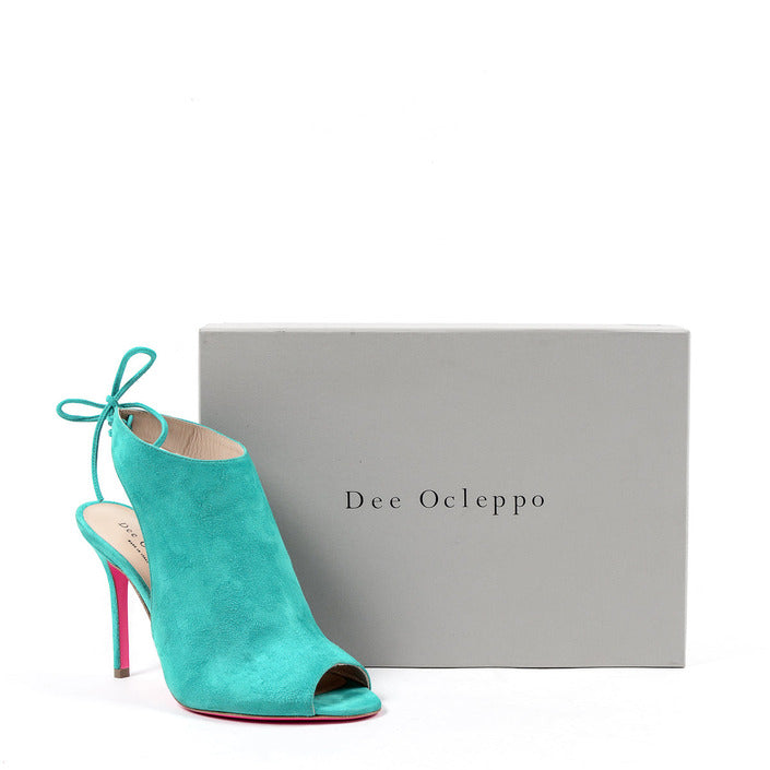 Dee Ocleppo con tallone scoperto punta a punta dettaglio fiocco smeraldo